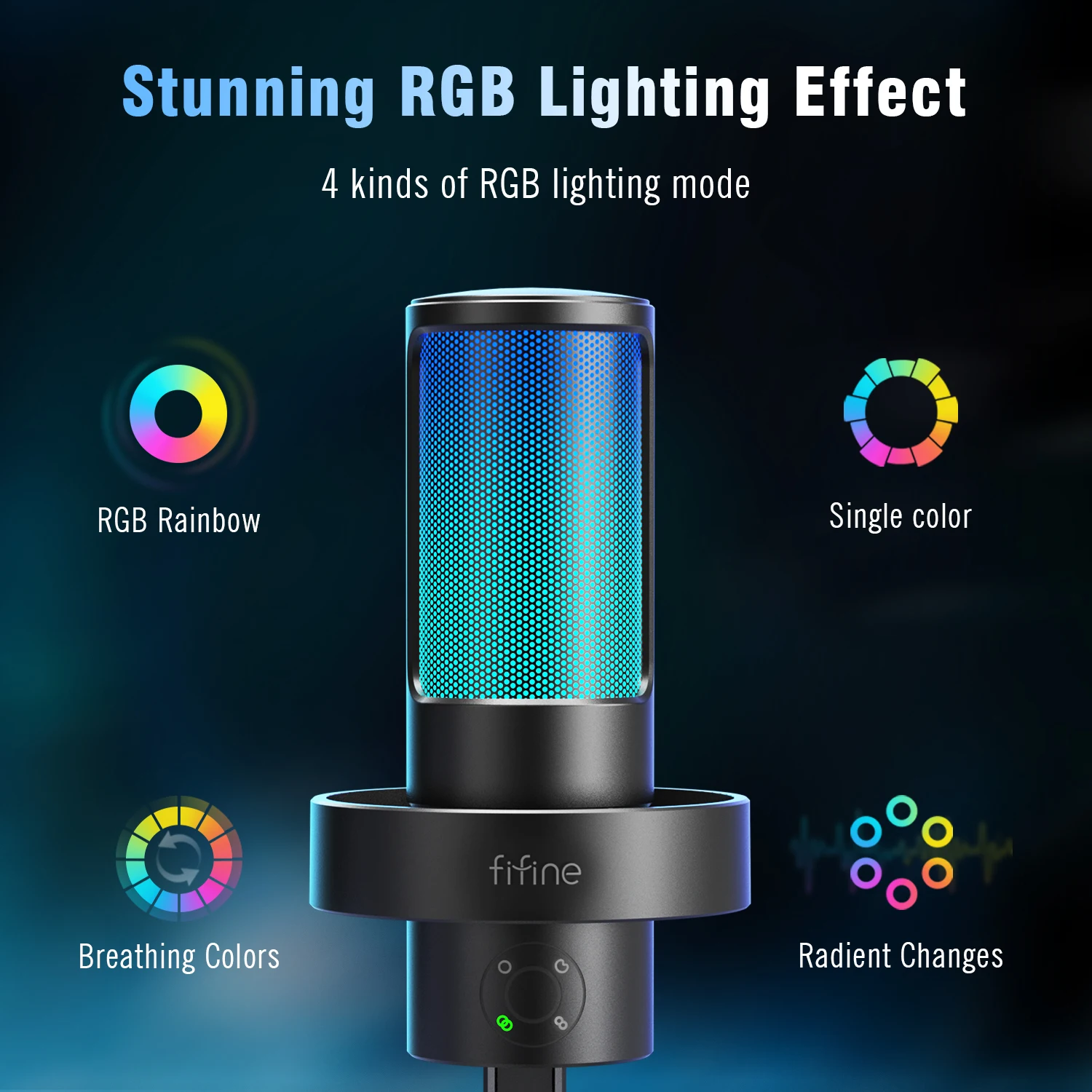 Fifine A8 Plus RGB Gaming Mic Microphone Professional Podcast Condenser Microphone Gaming USB Microphone