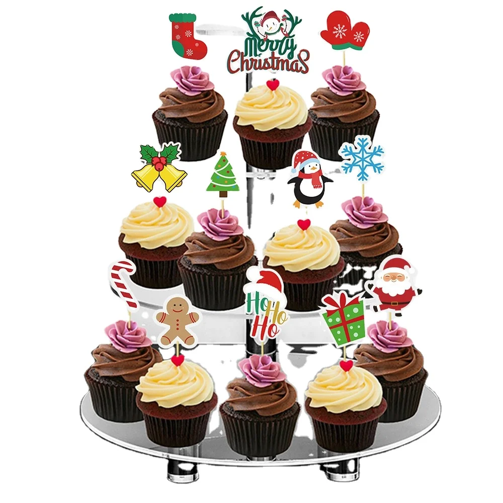 Party theme Christmas cake and dessert table paper decoration insert card