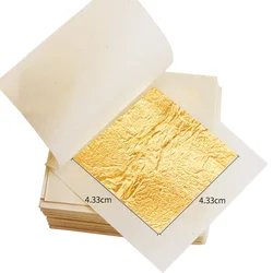 Customize Shape Transfer Edible 24K Gold Leaf Flakes For Cake Dessert Cigarettes Sheets Face