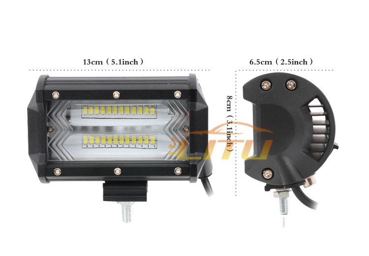 72w led work lamp white yellow led driving lights truck tractor pods bulb light bars trucks led offroad 5 inch 12v 24v
