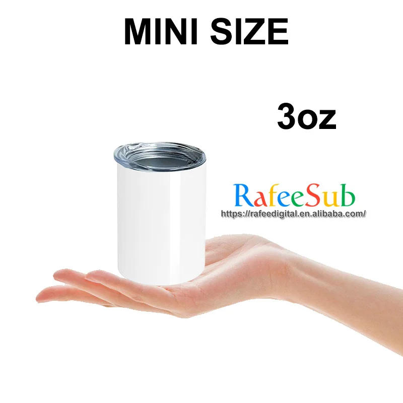 Wholesale Bulk 3oz 3 oz Mini Skinny Straight Double Wall Insulated Blank Sublimation Tumbler Cup with Lid and Metal Bent Straw