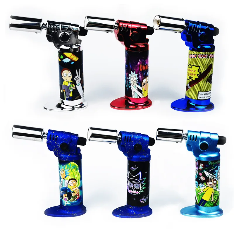 Rechargeable Custom ray gun torch New design butane gas lighter torch adjustable flame refillable kitchen cooking torch lighter