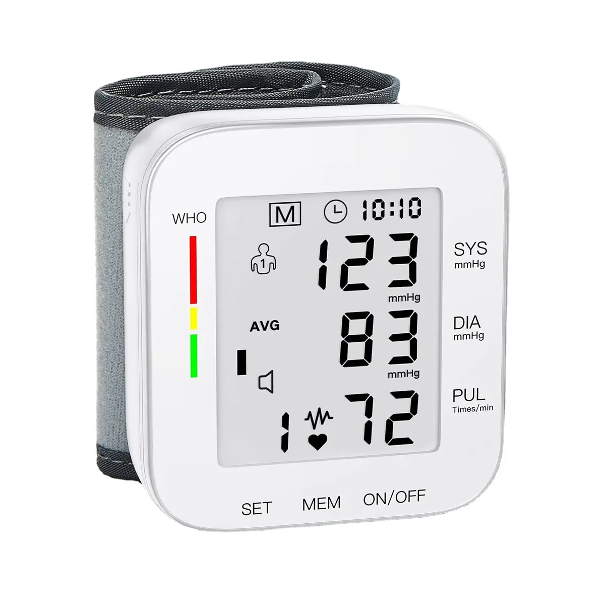 Blood Pressure Monitor Wrist Bp Monitor Large LCD Display Blood Pressure Machine Adjustable Wrist Cuff 5.31-7.68 inch
