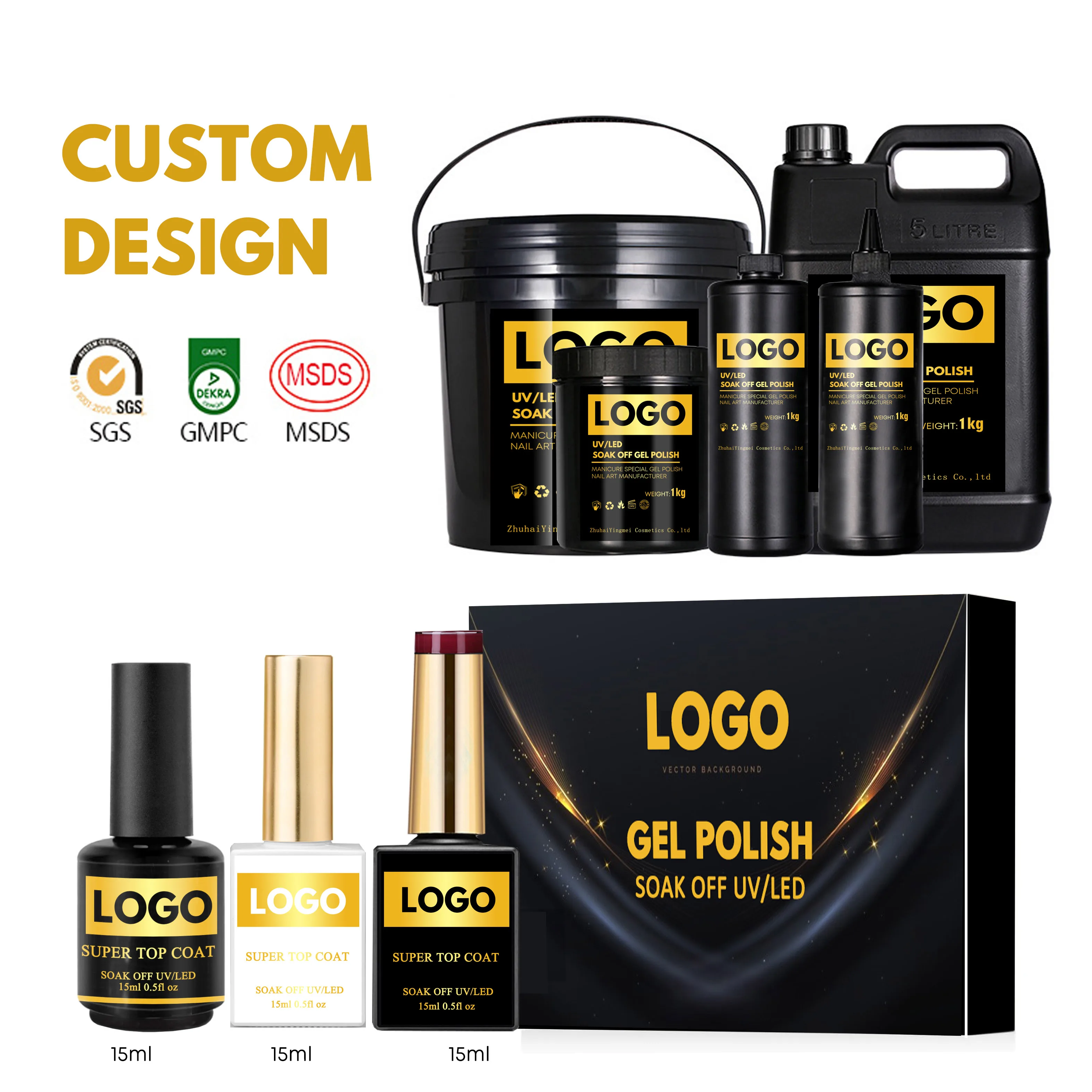 96 Colors Gel Nail Polish OEM Wholesale UV LED Gel Polish Private Label Custom Gel Polish Bottles 15ML
