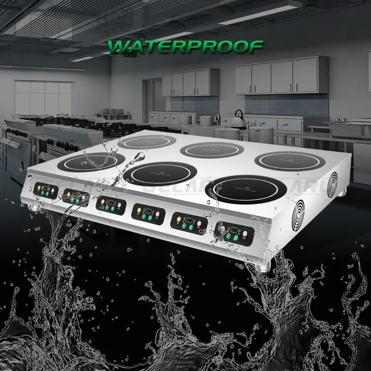  220V-50 Гц 3kW Кнопка Настольный шесть головка инфракрасная плита с 6