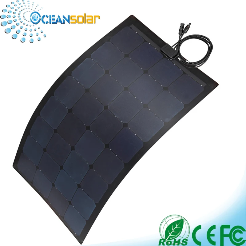 12 volt etfe sunpower black flexible solar panel 50W 80W 100W 110W 120W solar cell flex for boat
