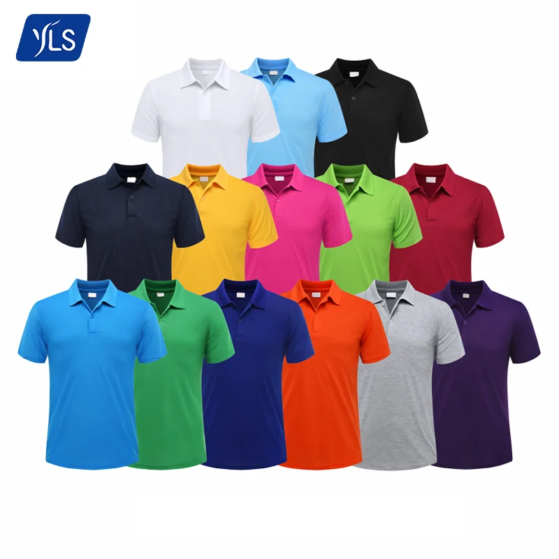 YLS 2023 Printed Sport Slim Fit Clothes Men Polo Cotton Polyester Work T-Shirt Custom Logo Golf Performance Polo Shirt