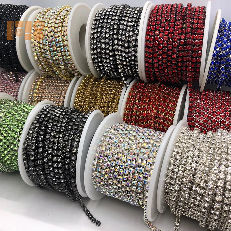 Silver Crystal Claw Chain 3MM Rhinestone Cup Chain Rhinestone Diamond Chain Trimming