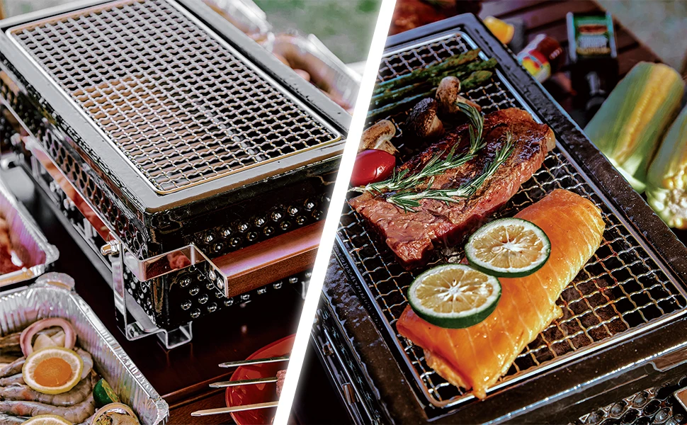 Auplex High Quality Japanese Hibachi Charcoal BBQ Grill Premium Smoker