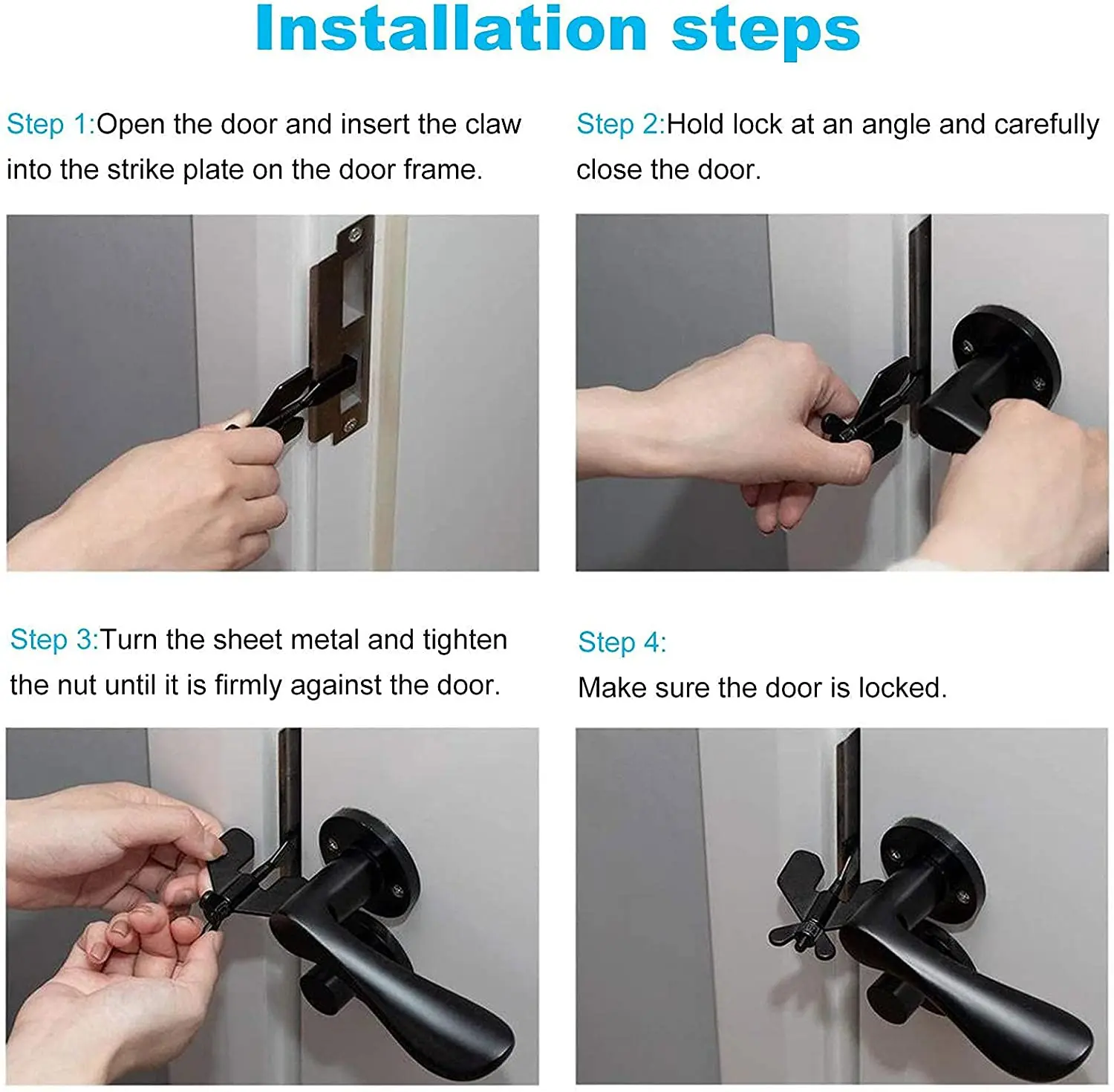 Portable Door Lock for Travel Additional Safety Home Hotel Rooms Security Inside Locker Prevent unauthorized entry Padlock