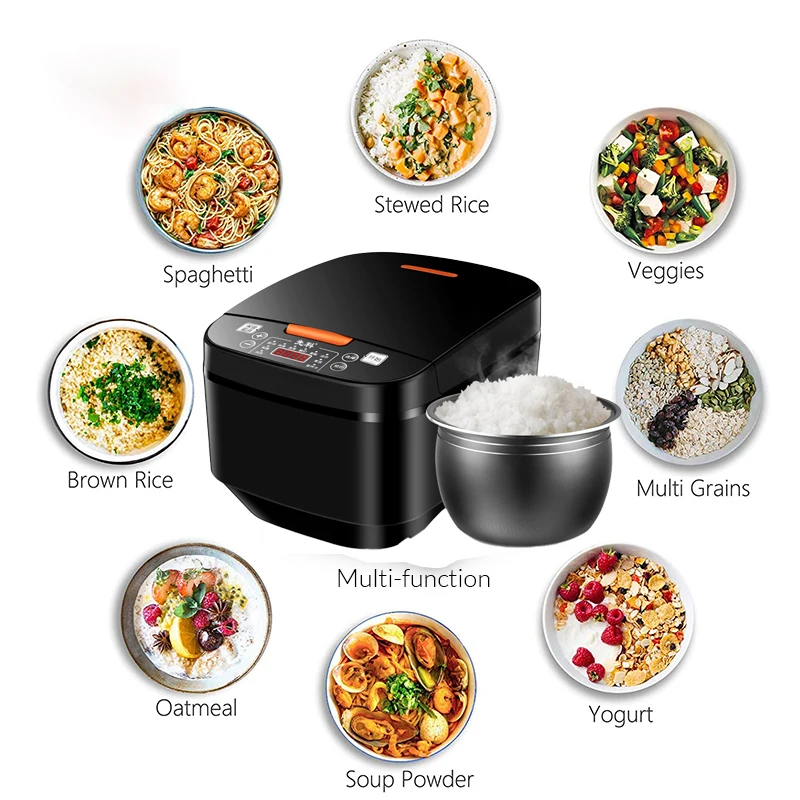 Ready Stock 5L Big Rice Cooker Black Smart Screen periuk nasi elektrik Non-Stick Rice Cooker