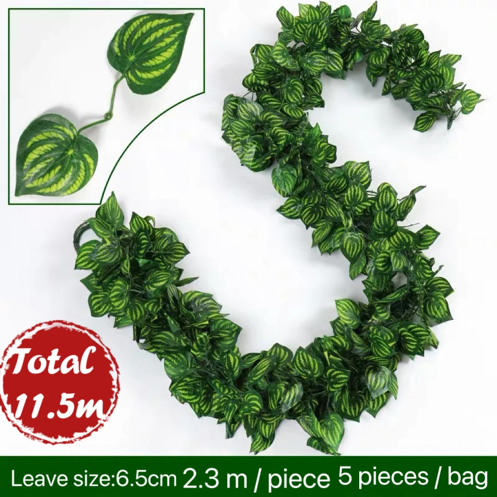 Artificial Ivy Leaf Plants Vine Hanging Garland Fake Foliage Flowers Home Kitchen Garden Office Wedding Wall Decor