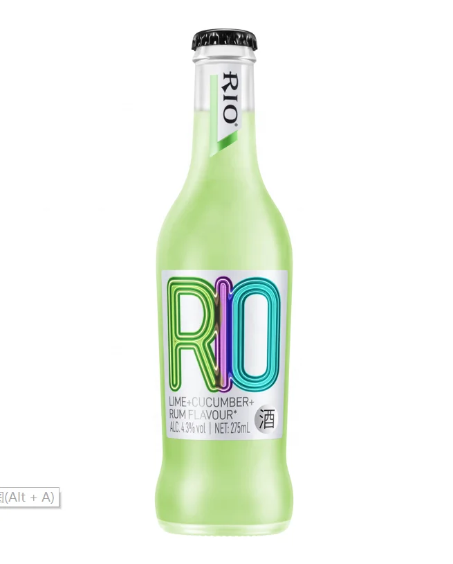 Коктейльные напитки RIO, Классическая серия бутылок со вкусом лайма и дыни, подходит для праздничного семейного бара 275 мл