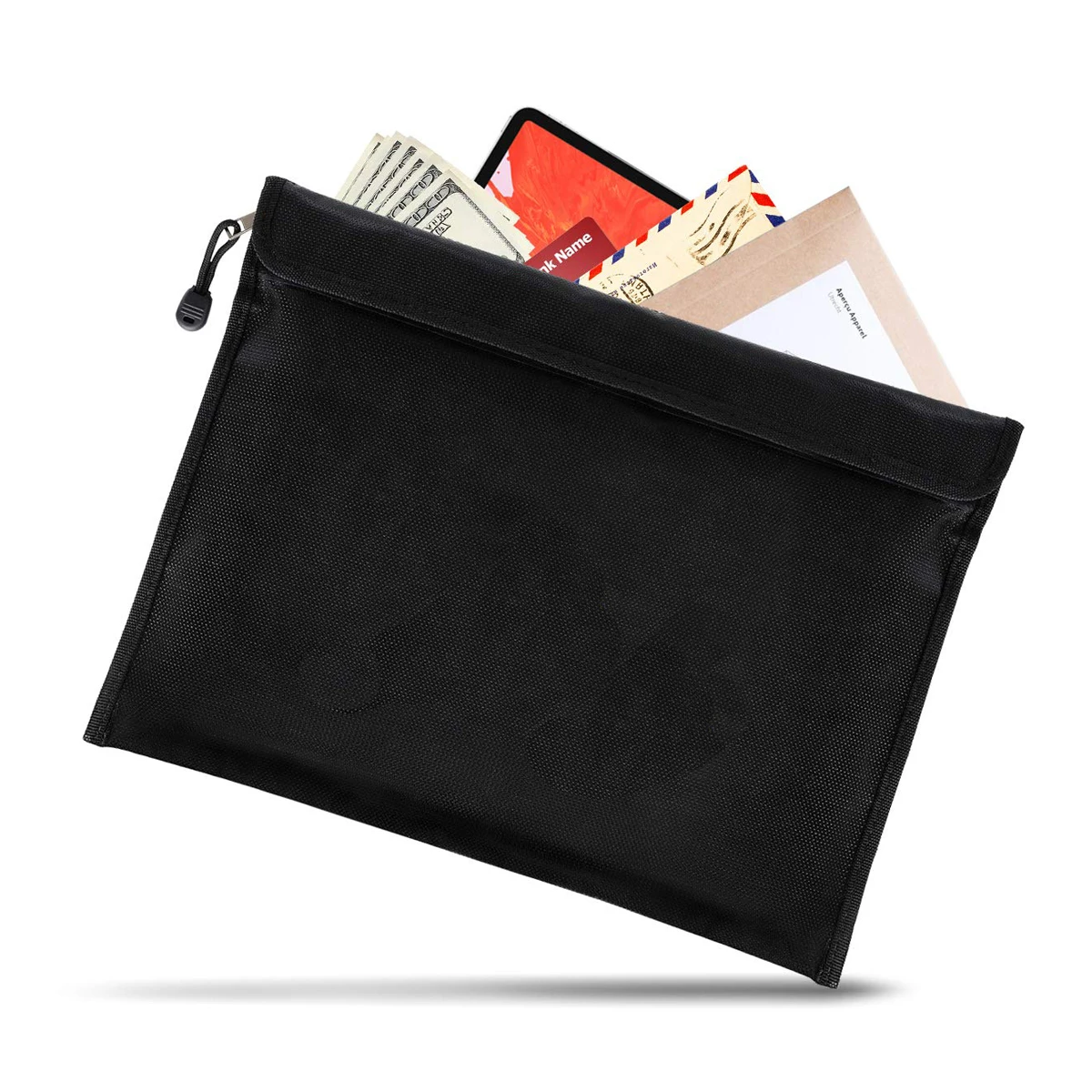 
Fireproof Document Bags,14.2x10 Triple Layers Waterproof and Fireproof Money Bag with 3 Pockets,Silicone Coated Fire Safe 