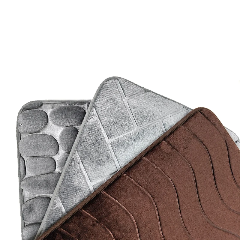 HENGJIU Stone carpets bath mat memory foam 3mm non slip bath mat custom foam sucker bath carpet