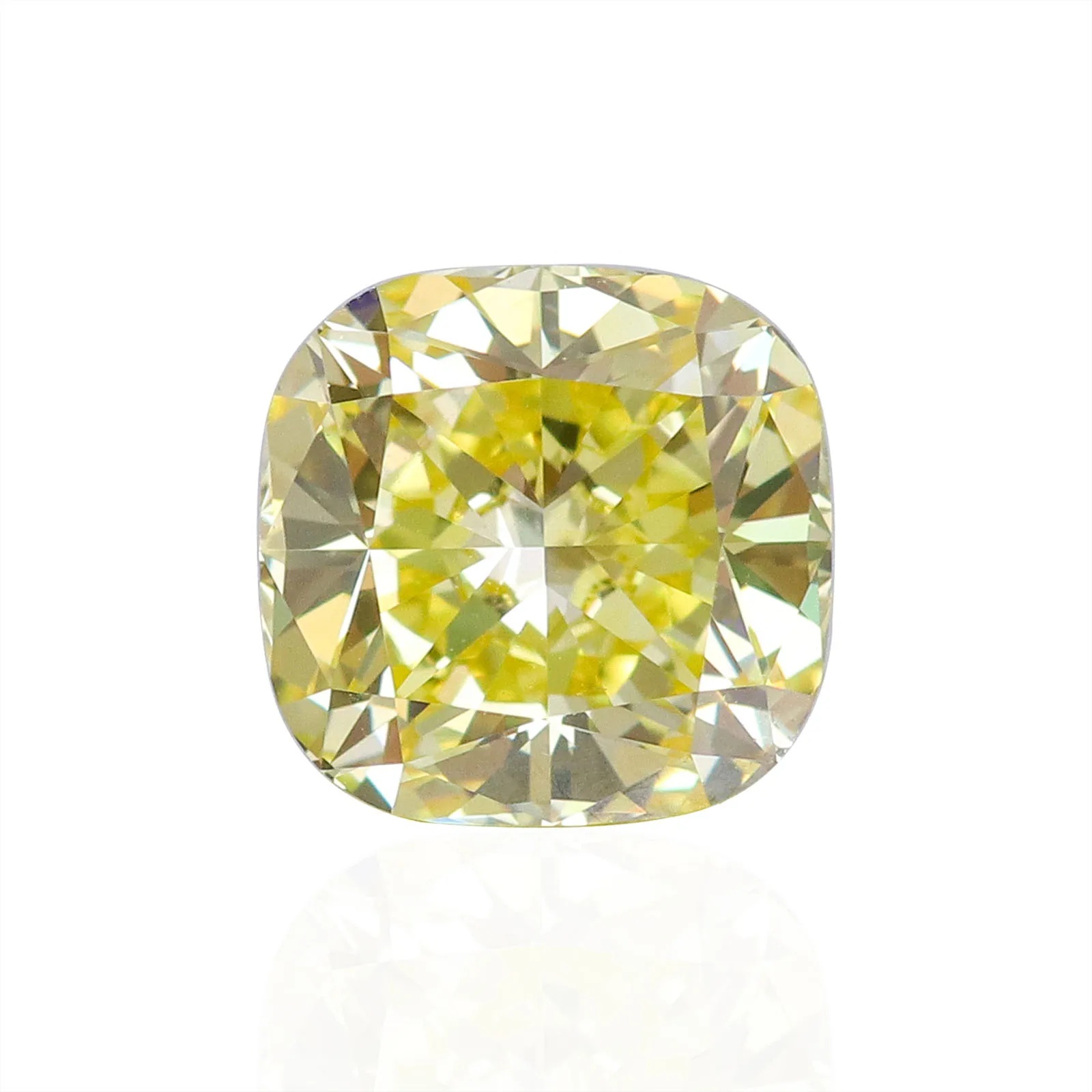 Top quality loose lab grown diamond 2Ct wholesale of Fancy Vivid yellow color cushion shape VVS2 for women engagement ring