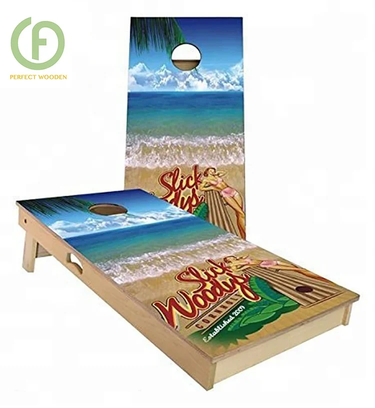Wooden Bean Bag Toss Set and Cornhole Game Set for Garden Sports and Outdoor Toy