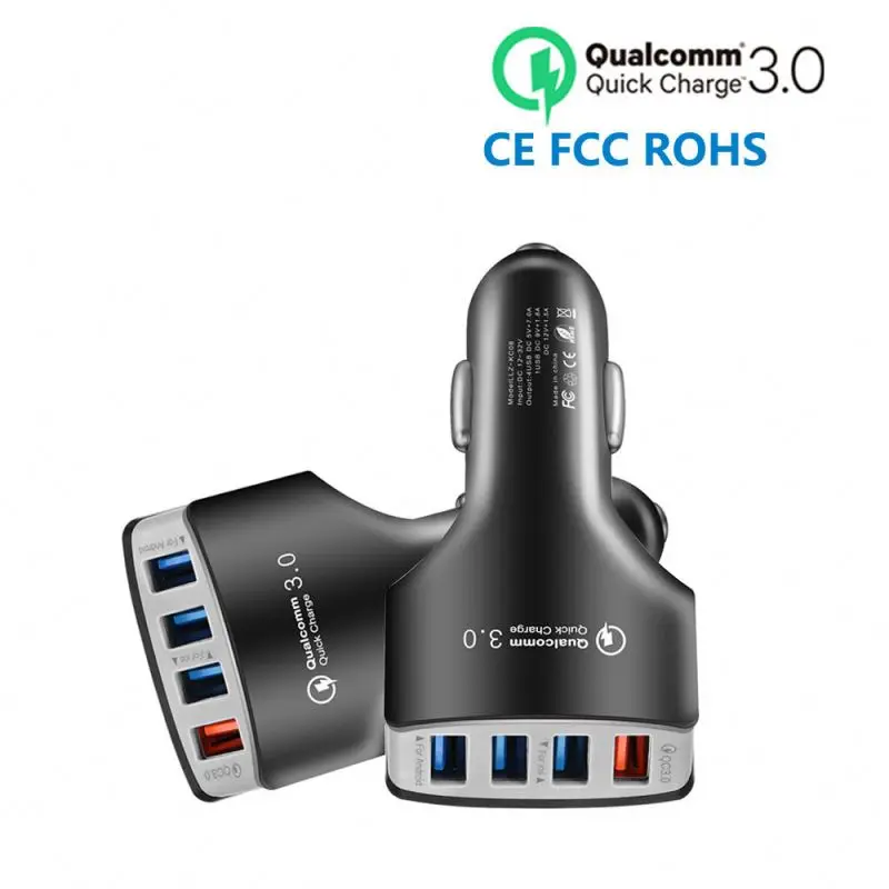  Красивая упаковка 4 Usb-порта Qc 3 0 адаптер для быстрой зарядки автомобиля электрическое автомобильное зарядное устройство
