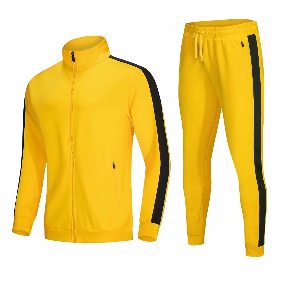 
Bruce Lee Kung Fu Yellow tracksuit Slim Fitted high quality Gym Fitness Mens Jogging Tracksuit Sweatsuit men Tracksuit Set 