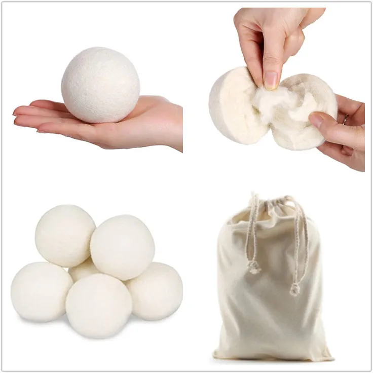 Handmade Natural Products Organic Laundry drying  Anti Static Wool Dryer Balls Wool Felt Ball