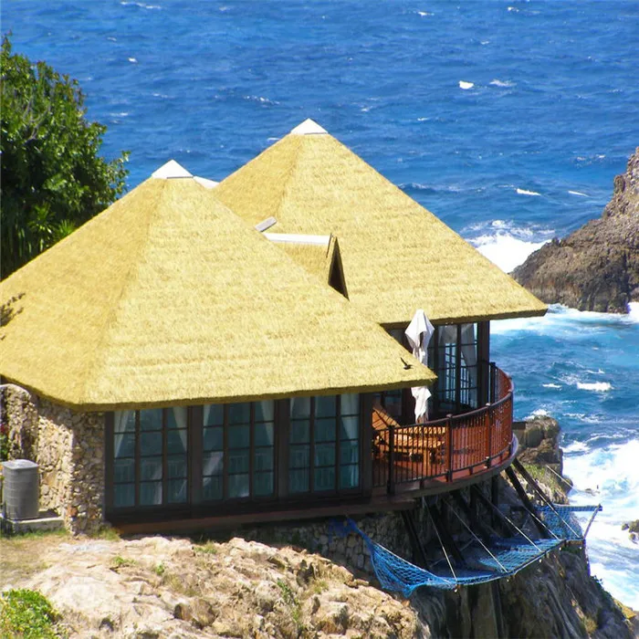 Waterproof Thatched Roofing Material, Synthetic Simulation Thatch Roof for Beach
