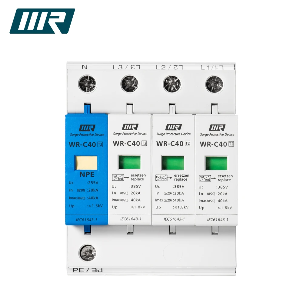 WR-C40 20-40kA Lightning Arrester Electrical Surge Voltage Protector