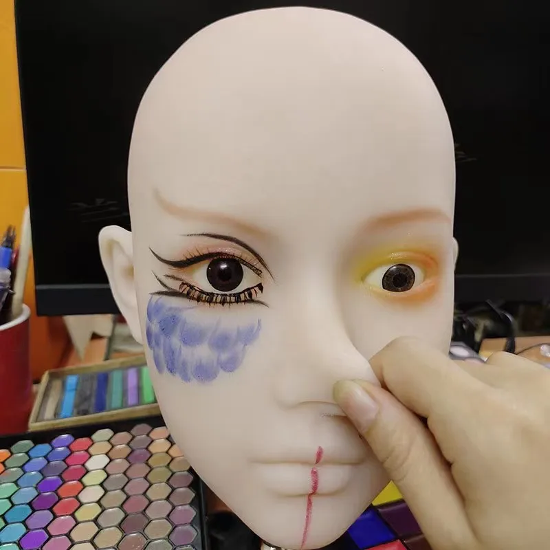 New Design Silicone Face body paint Realistic Female Makeup Practice Training Mannequin Head