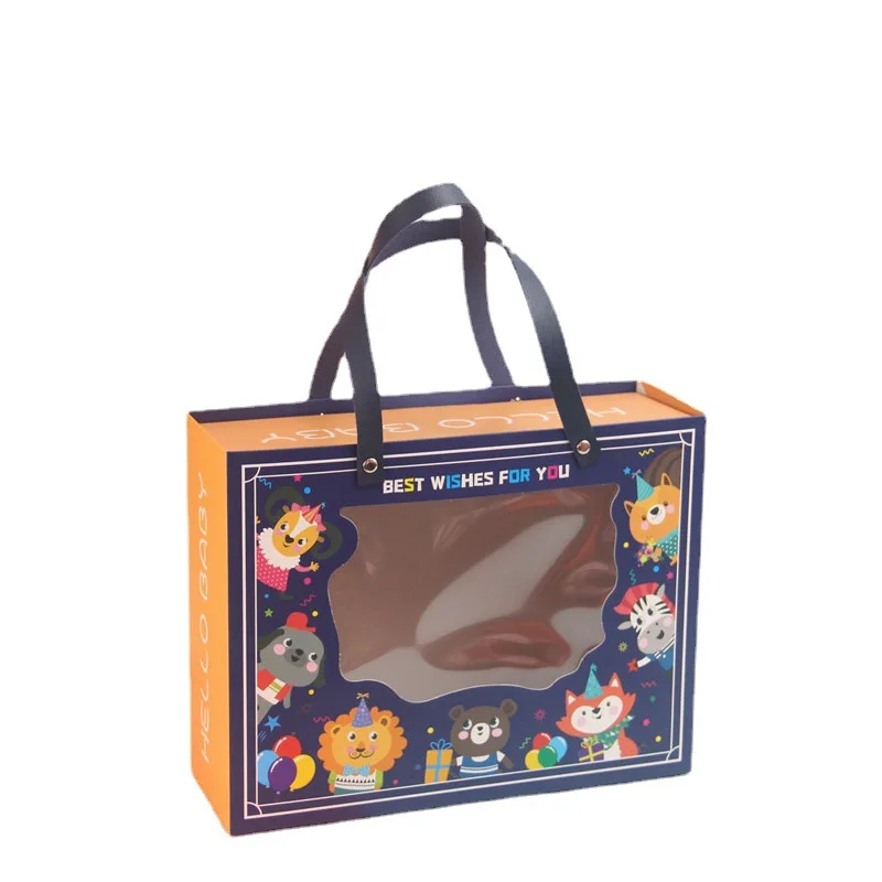 Animal Printing Birthday Gift Box for Kids  Luxury Candy Box Packaging with clear windows Cute  Printing Gift Box for Baby Born