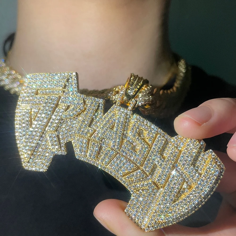 pass diamond tester hip hop jewelry s925 with vvs moissanite customize jewelry diamond custom pendant number pendant