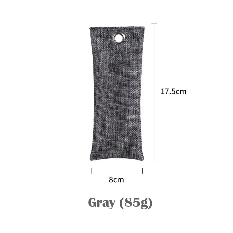 Air purifying bag 85g high temperature charcoal bamboo bag with breathable linen