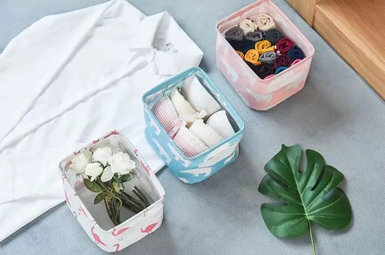 2021 Cotton and linen cloth storage box toys storage baskets cloth bags