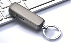 wholesale men gifts cheap gold windproof electric lighter usb rechargeable fancy mini keychain lighter with led flashlight light