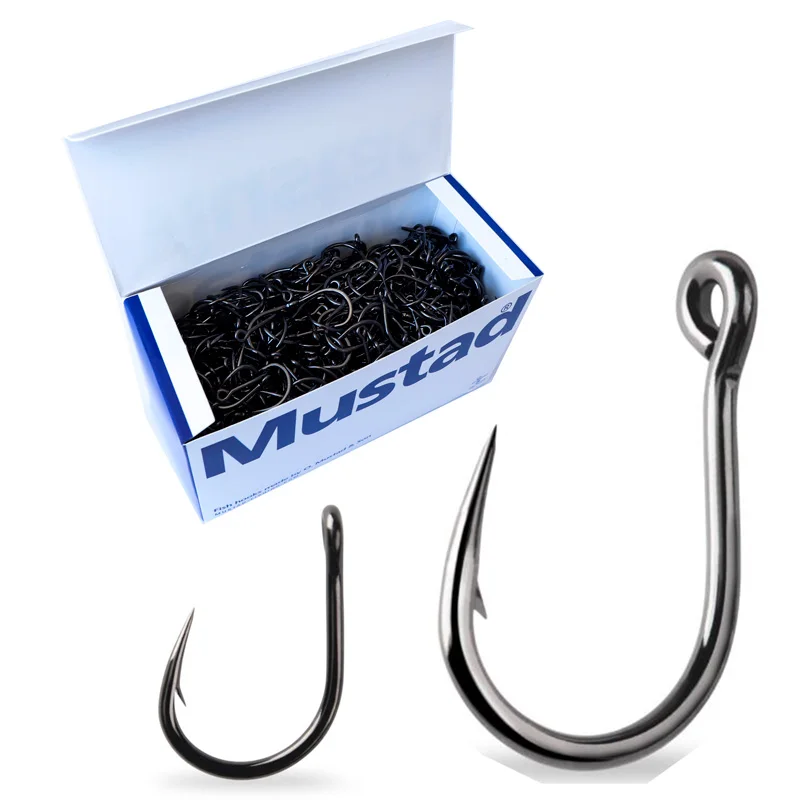 Mustad 10827 strong fishing hooks 1/0 2/0 3/0 4/0 5/0 6/0 7/0 9/0 10/0 1/0 12/0 High quality carbon steel hook jigging hooks