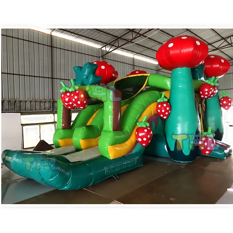 Клубничный комбинированный двойной передвижной водный горка прыгающий домик кастилло надувной батут горка прыгающий замок надувной