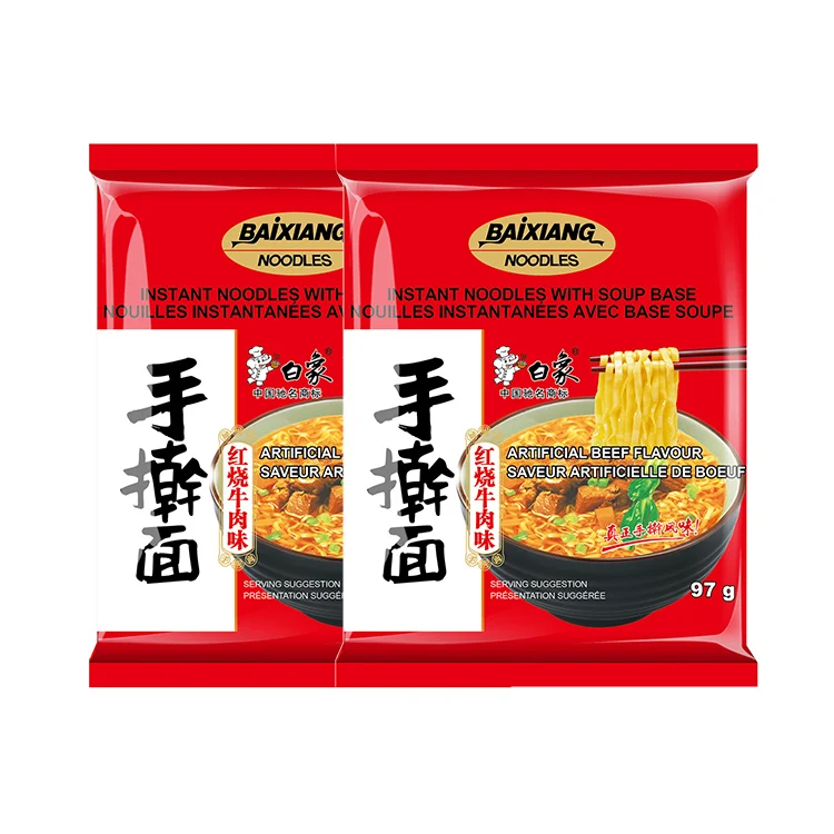 Roasted Beef Flavor Health Instant Ramen Wide Noodle Bulk With Good Taste