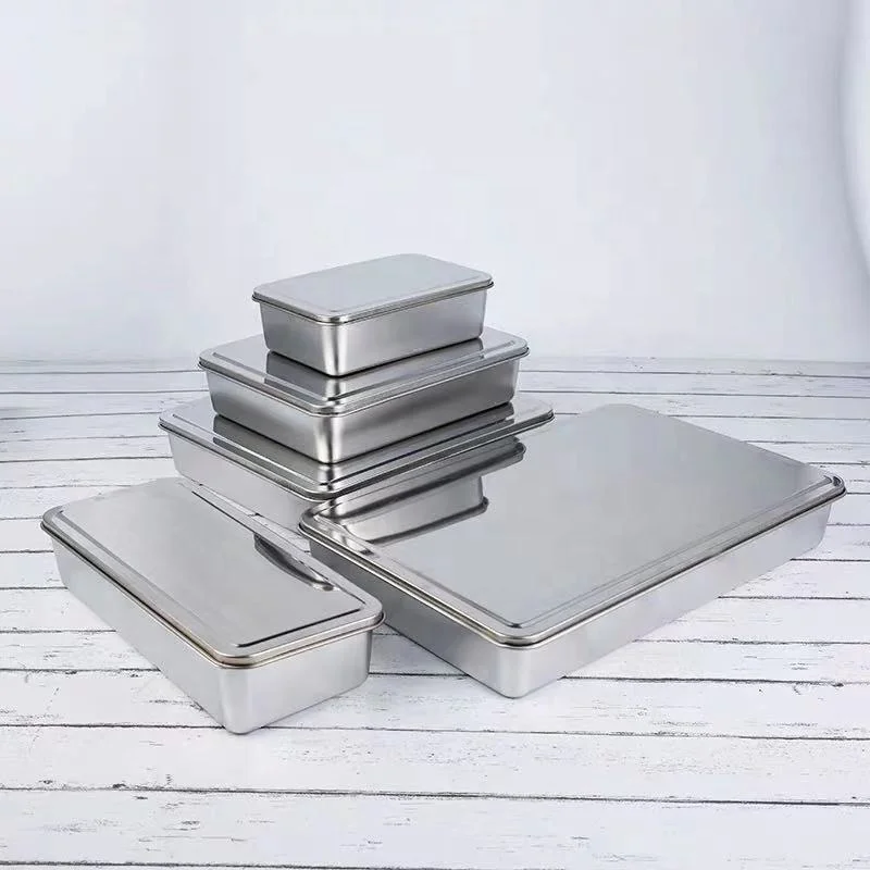 Wholesale Customization Rectangular Stainless Steel Tiramisu Baking Pan With Cover