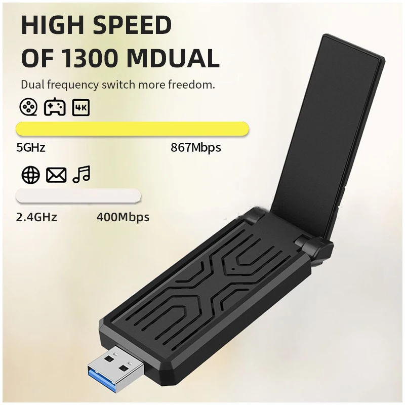 Новое поступление Realtek RTL8812BU высокопроизводительный чип Wi-Fi Bluetooth Usb беспроводной ключ для