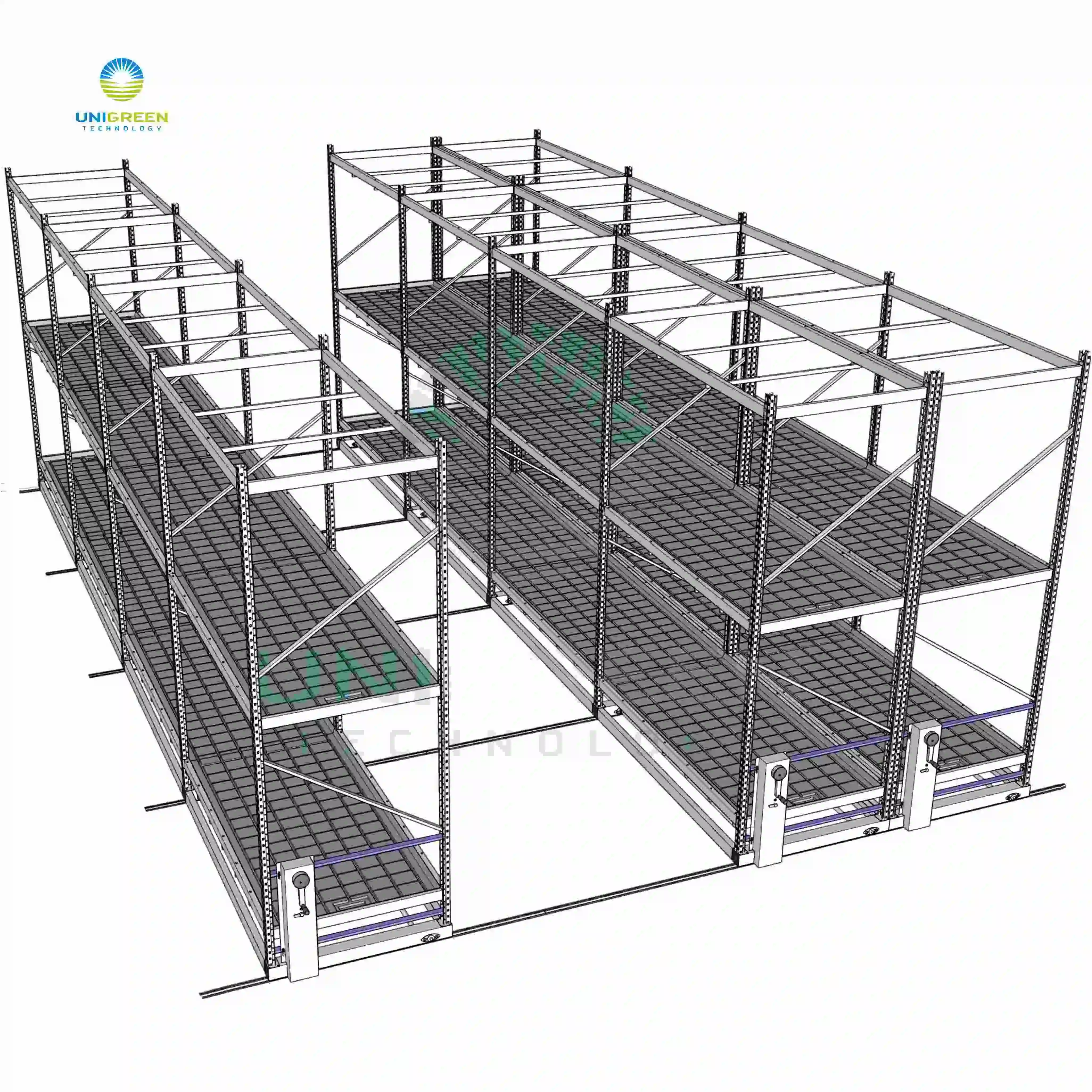 Vertical Grow Rack System 2 Tier With 4x8 Ebb And Flow Tray 3 Level Vertical Grow Work Bench Grow Rack System For Plant Growing