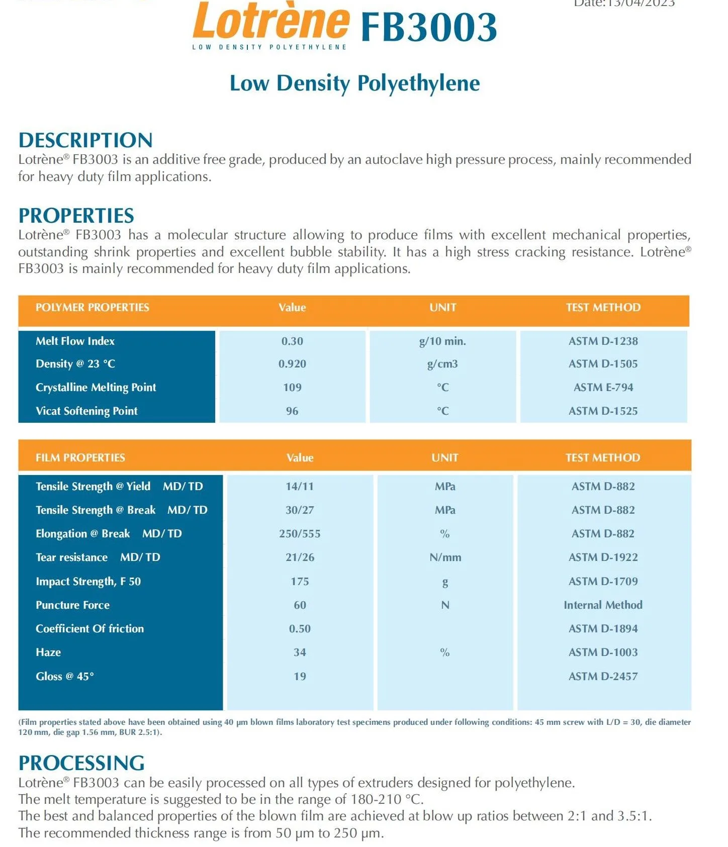 Film grade LDPE virgin granules FB3003 ldpe granules raw material low density polyethylene for film
