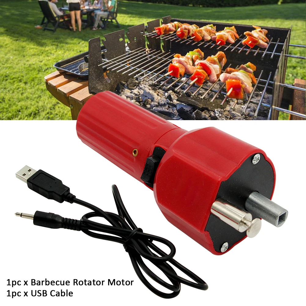Cable Indoor Outdoor Barbecue Motor Plastic Roast Bracket Accessory Strong Wind Durable DC 5V USB Powered Low Noise