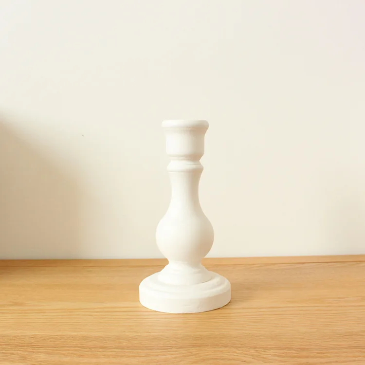 
Wholesale custom unfinished wood candlestick pillar wood candle holder 