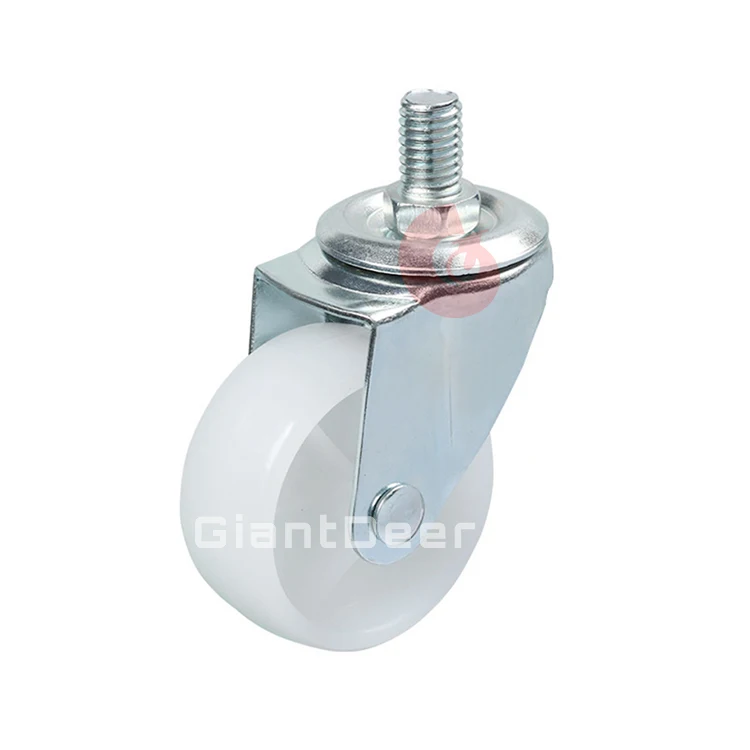 Top Quality 25mm 32 mm 40mm 50mm 65 mm 75 mm Swivel White PP Caster Wheel PP For Furniture