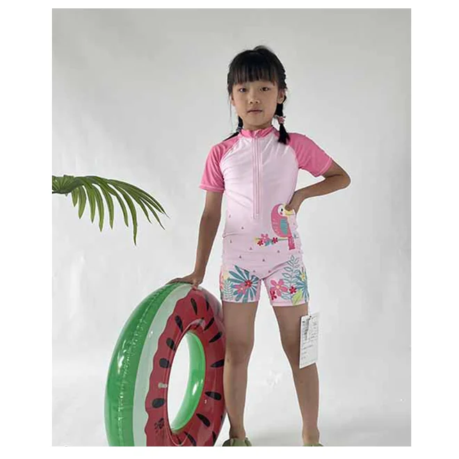 Two piece style swimsuit for girls kids cute lovely print sublimation design children swimwear kids girls