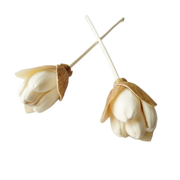 Aroma Diffuser Flower Handmade Natural Sola Wood Flowers for Home Decoration and Air Freshener