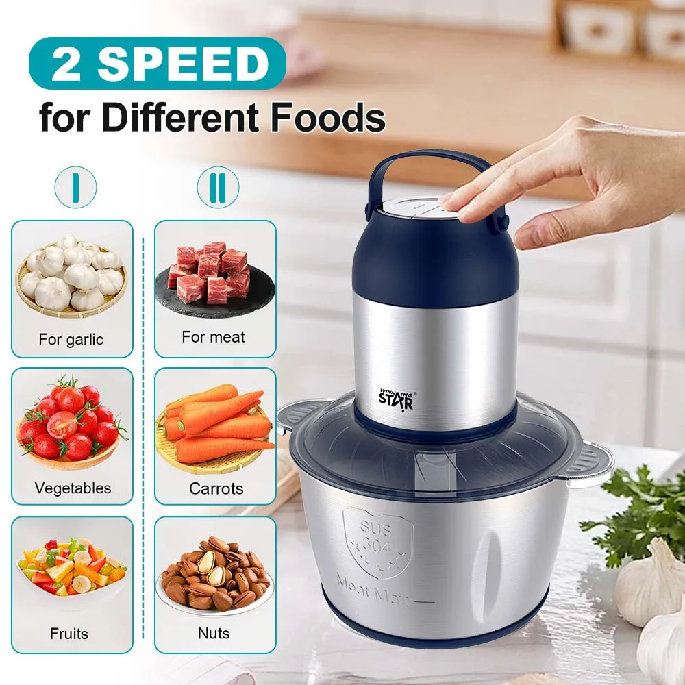 Winning Star ST-5564 2L 250W Meat Blender Food Processor Electric Food Chopper Vegetable Stainless Steel Commercial Meat Grinder