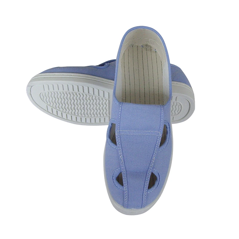 Factory Cleanroom ESD Shoes Mesh Upper Washable Light Blue Sole  ESD Antistatic PVC PU Shoes