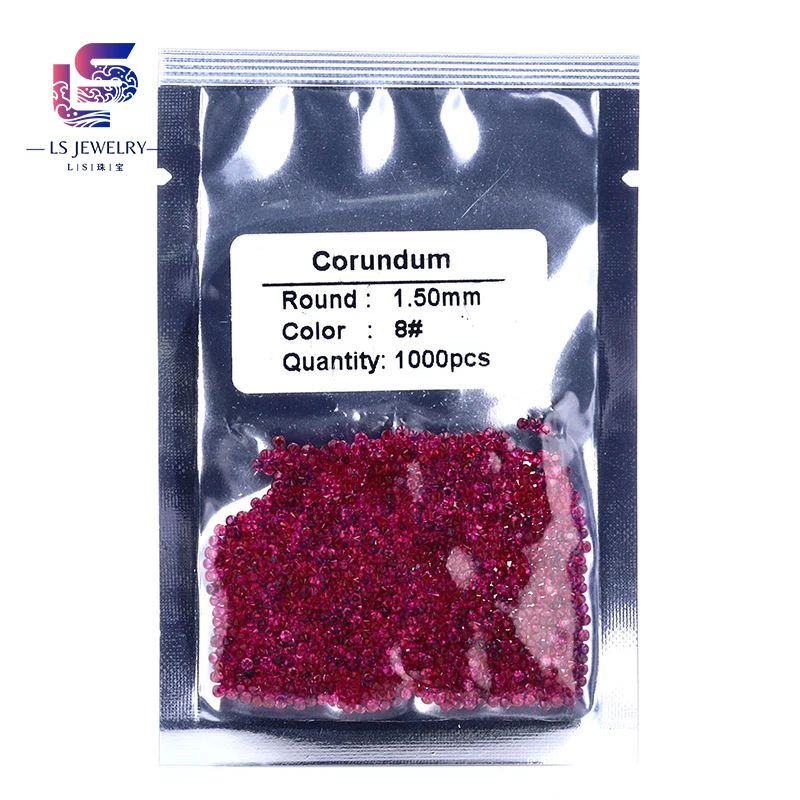 Wholesale Price Round Cut Small Size 1-3mm 1 Bag = 1000pcs Aa Grade 8# Ruby Corundum