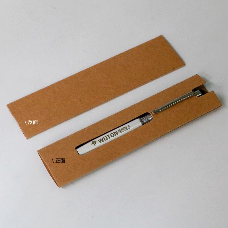 Paper card pen bag environmentally packaging kraft paper black cardboard gift pen box can be printed business company logo