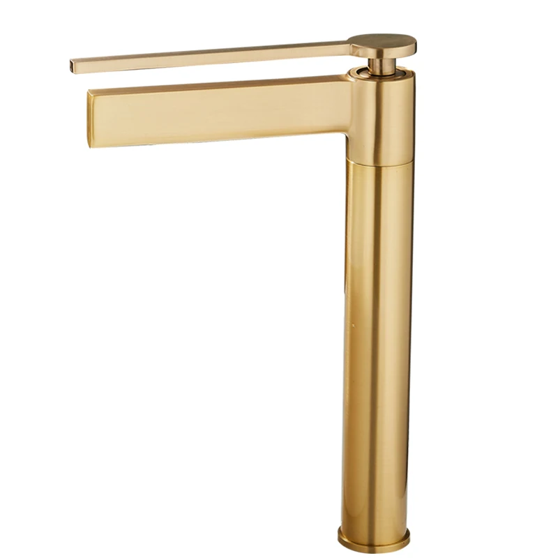 Gold Solid Brass Bathroom Faucet Bathroom Taps Basin Mixer Deck Mounted Cold Hot Water Tap Bathroom Mixer Washbasin Faucet