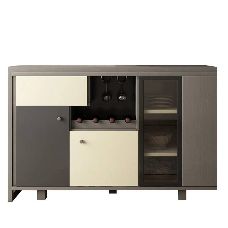 
Nordic creative retractable folding bar sideboard modern minimalist multi-function wine cabinet cupboard storage cabinet 